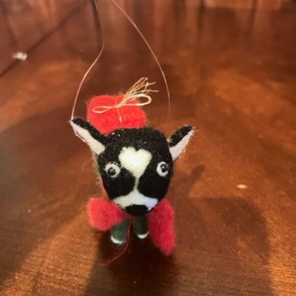 Felt Dog christmas Ornament With Scarf & Red  Carrying Present Ornament - Picture 7 of 7